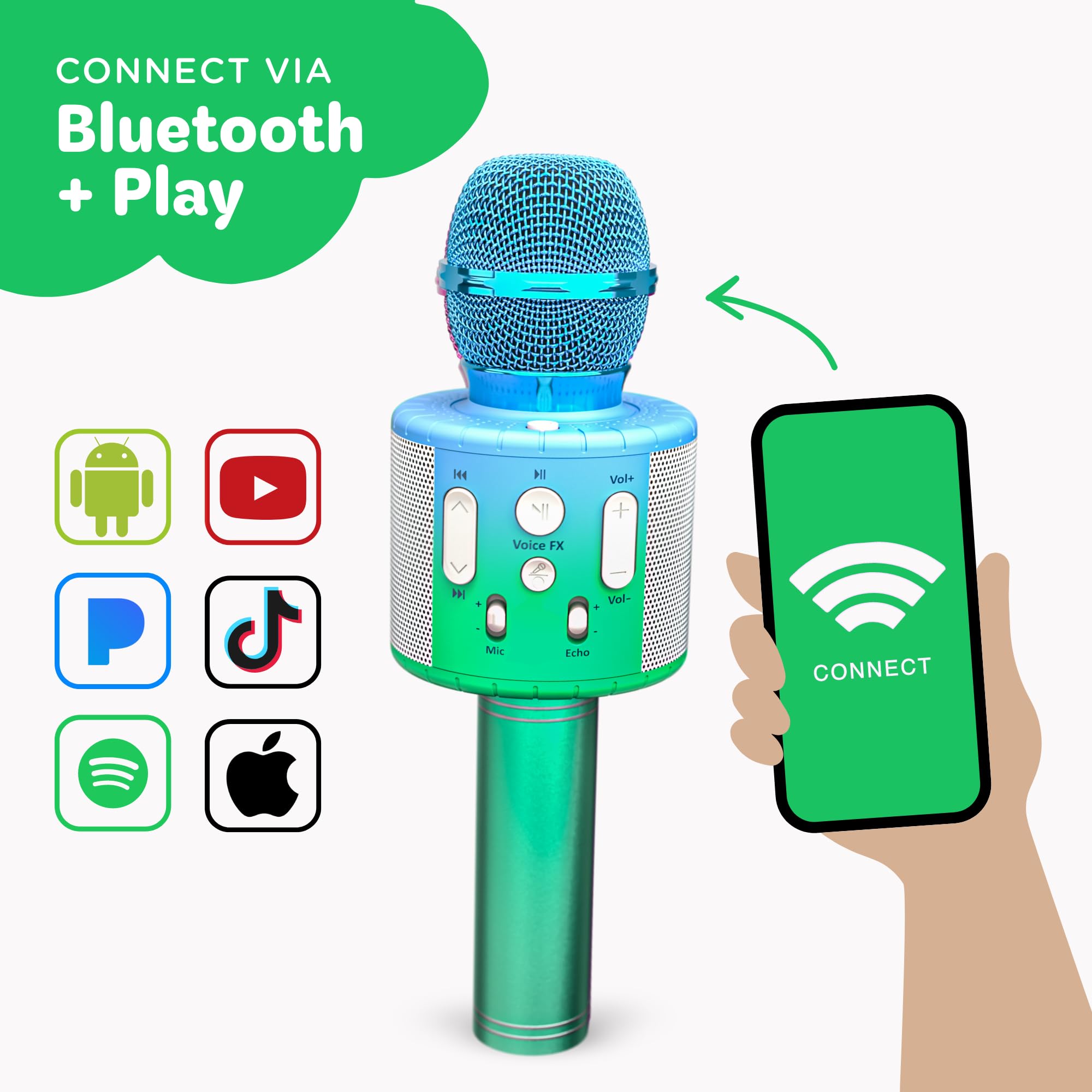 Move2Play, Kids Karaoke Microphone | Includes Pre-Loaded Songs & Bluetooth | Kids Birthday & Easter Gift | Toy for All Ages 2, 3